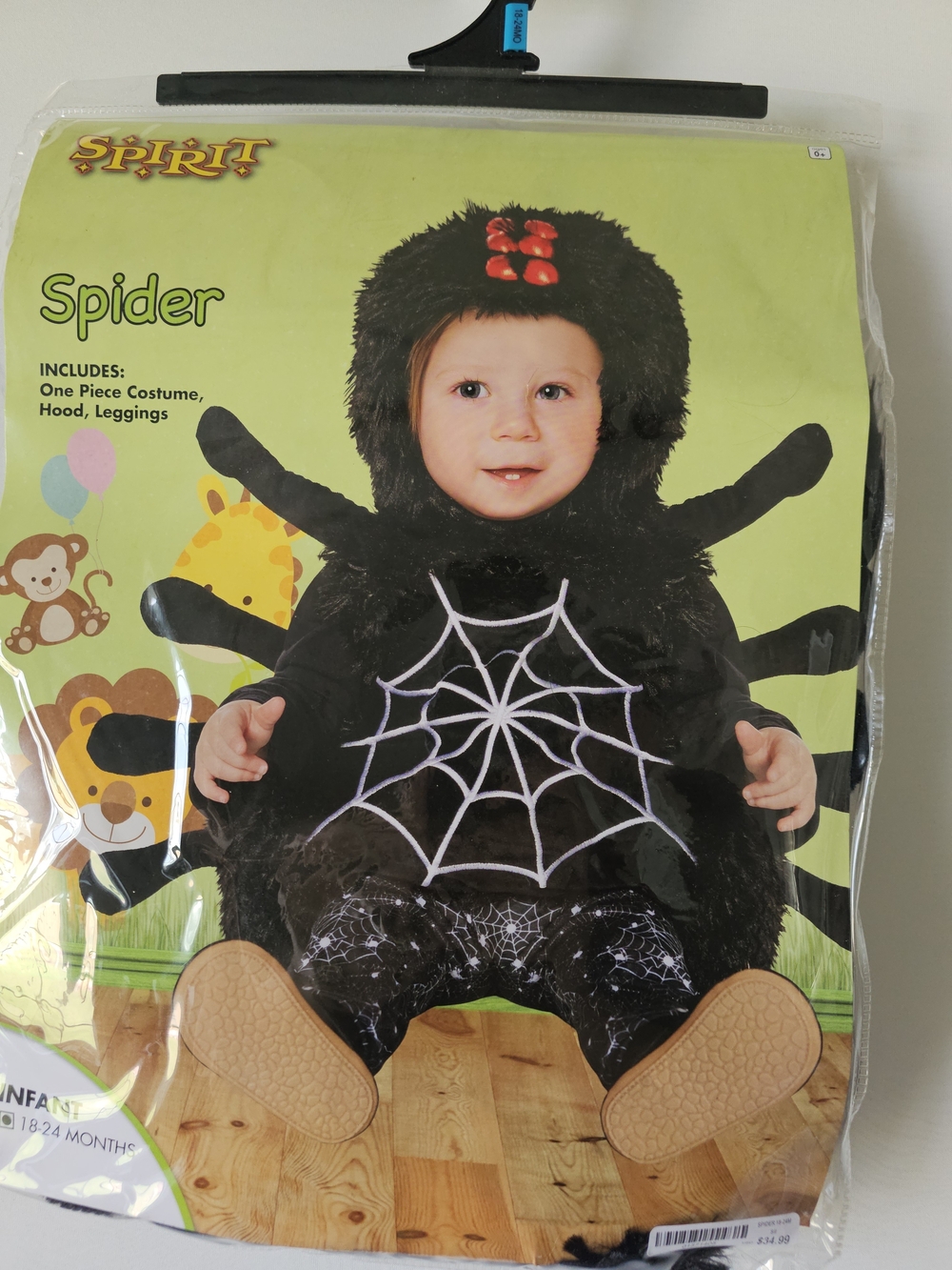 Spirit Halloween Baby Spider Costume 18-24 Months Plush
